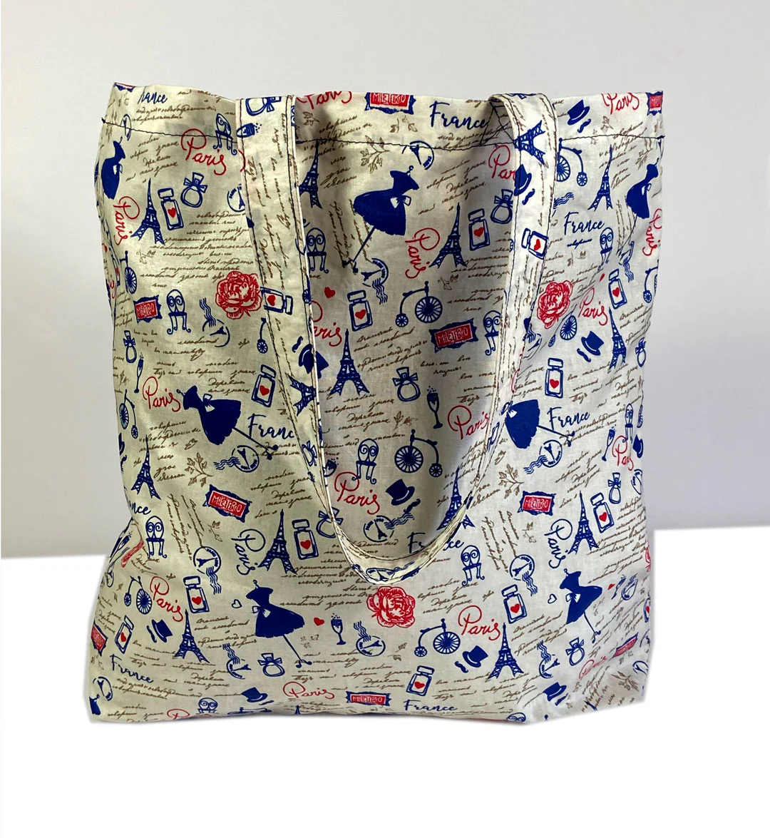 Tissu coton enduit Kimso bleu/orange, tissu souple, imperméable, anti tâche, 50cm - Image 6